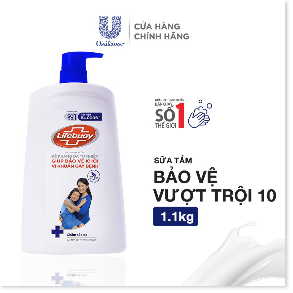 [Mã chiết khấu giảm giá sỉ mỹ phẩm chính hãng] Sữa tắm Lifebuoy Bảo vệ khỏi vi khuẩn 1,1kg (Chai)