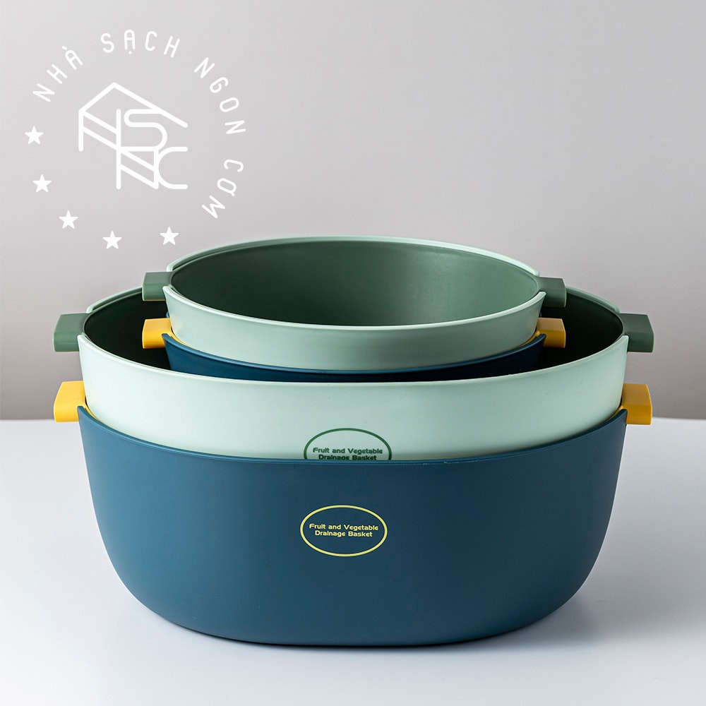Rổ nhựa hai lớp đựng trái cây rau củ SY1727 (Màu ngẫu nhiên)
