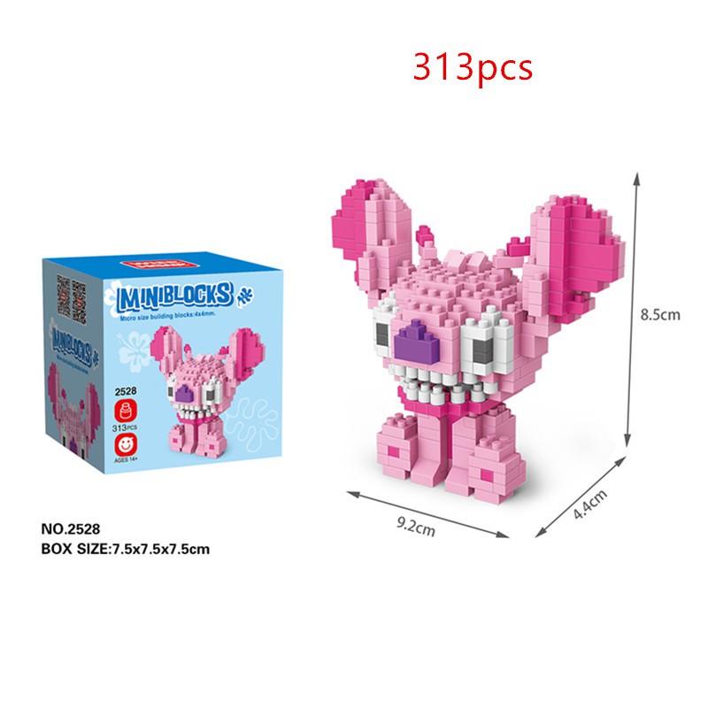 Bộ đồ chơi xếp hình stitch nhỏ kèm hộp đựng tiện lợi chất lượng