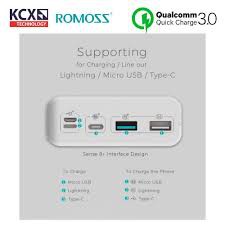 Sạc Dự Phòng Romoss Sense 8 30.000mAh 3 Cổng Sạc Vào - BH 1 Năm