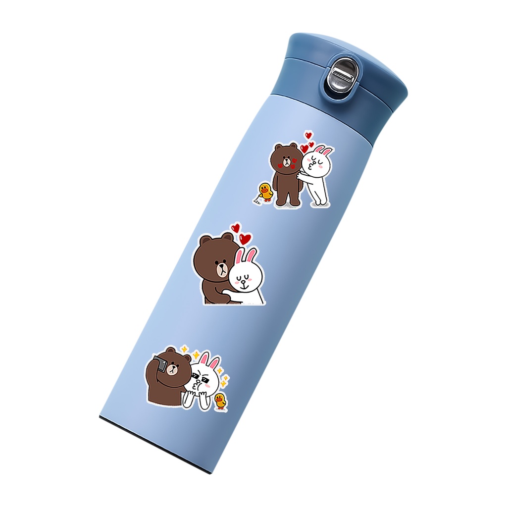 Sticker Gấu Line Chống Nước - Sticker Dán Laptop, Điện Thoại, Đàn Guitar, Mũ Bảo Hiểm, Vali