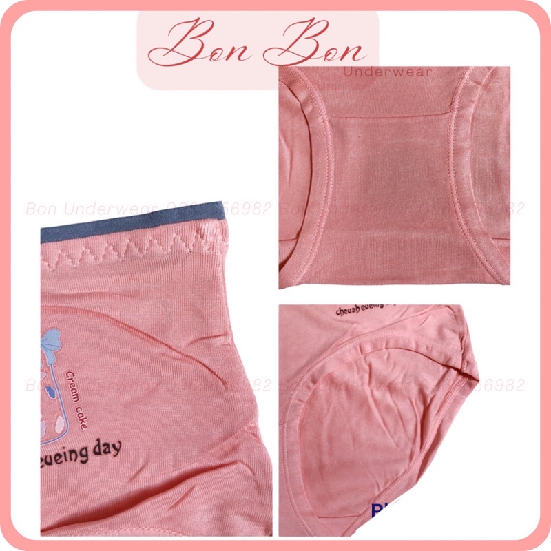Quần Lót Nữ Thun Cotton Cạp Phối Màu Hoạ Tiết Cao Cấp