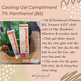Gel Dưỡng Panthenol ( B5 ) Compliment cấp nước, làm dịu, phục hồi da
