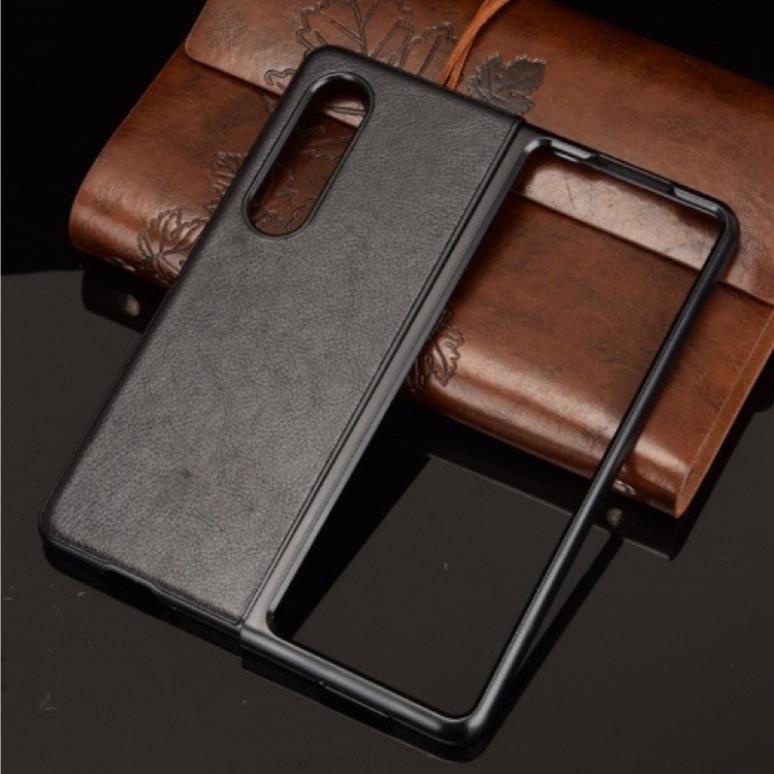 Samsung Z Fold 3 5G_Ốp lưng Vân da 2 mảnh bảo vệ máy toàn diện sang trọng lịch lãm