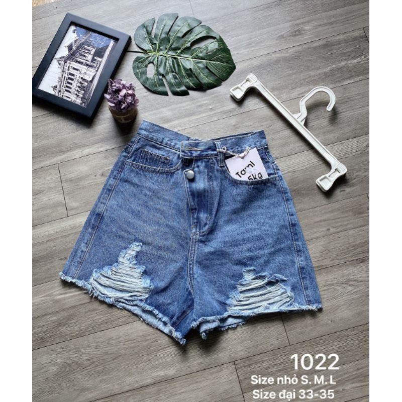 [Mã FAMAYWA giảm 10K đơn 50K] Quần Short Jeans Nữ Nút Kiểu Size nhỏ đến 35 MS 1022 | BigBuy360 - bigbuy360.vn