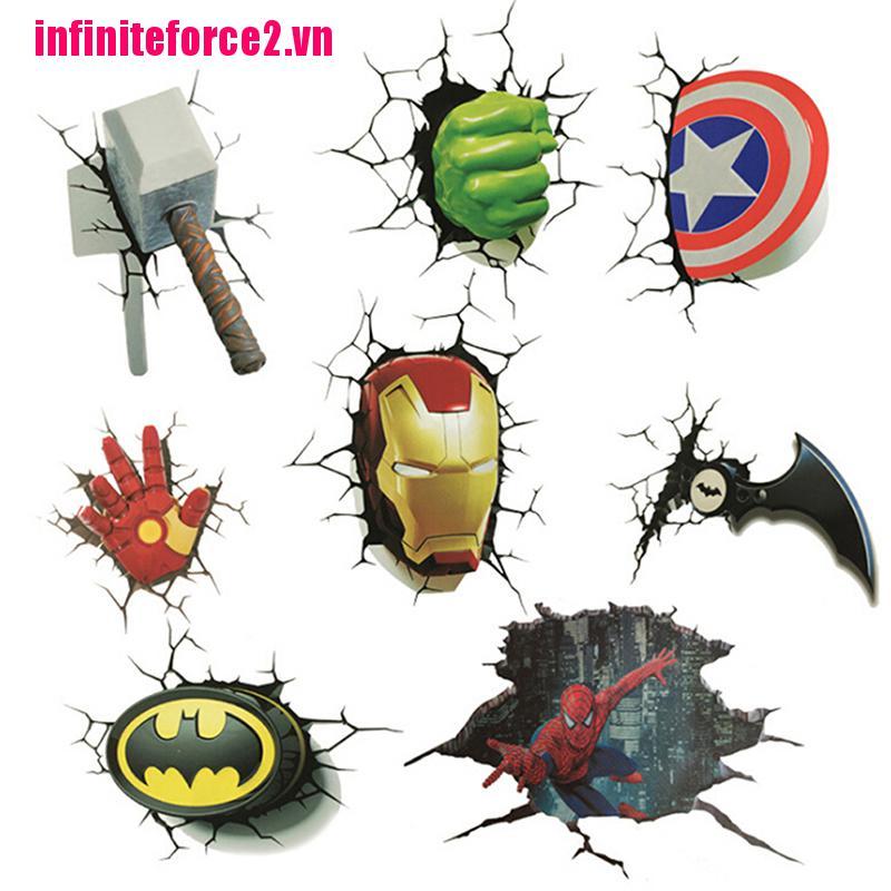 VN 1 Sticker Siêu Anh Hùng Avengers 3d Trang Trí Xe Hơi