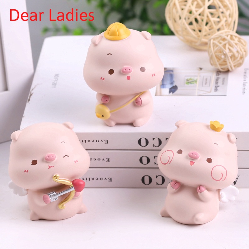 Tượng Heo Con trang trí ô tô, bàn làm việc, bánh kem đáng yêu dễ thương 💕FREESHIP 50k💕 - Dear Ladies
