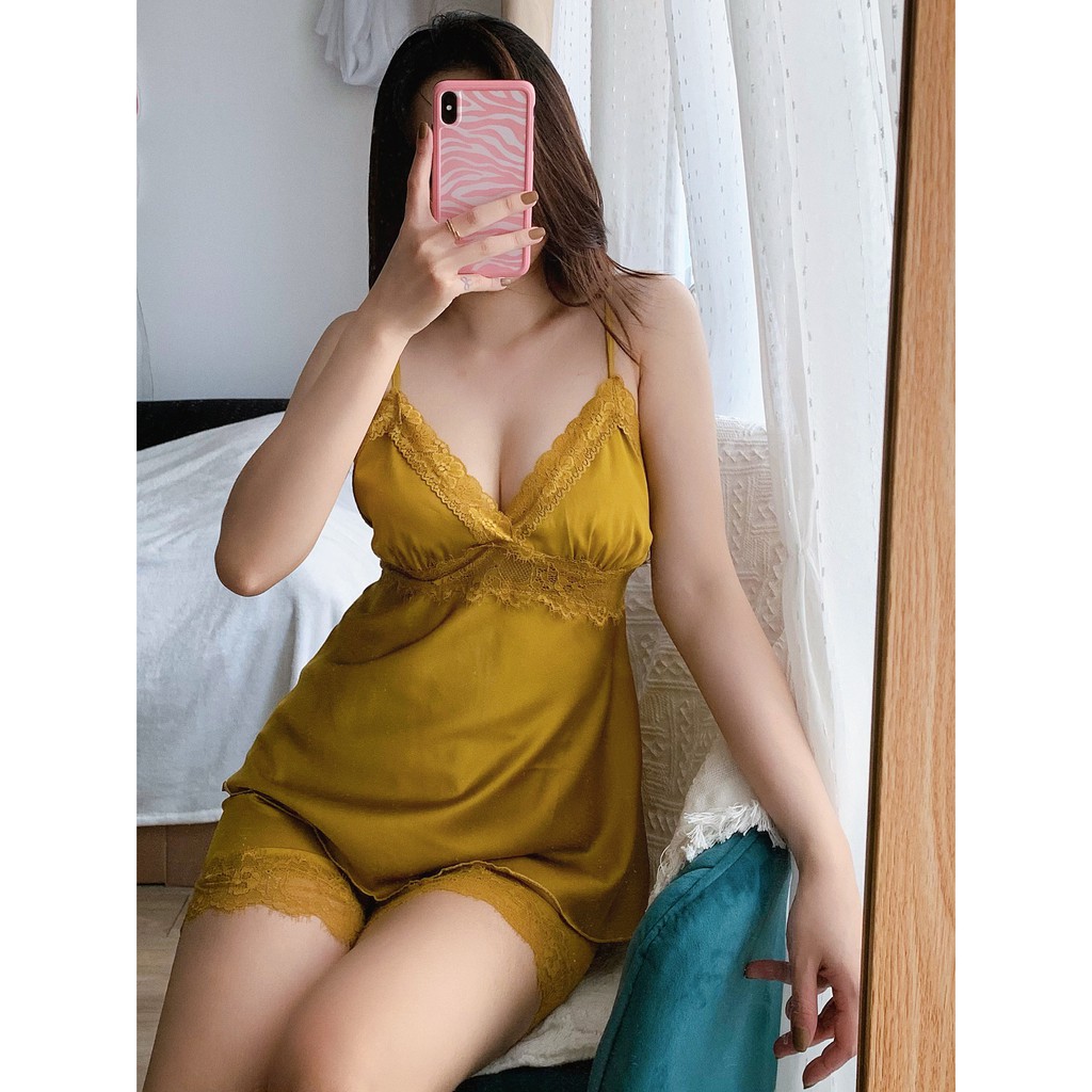 Q11.HCM [LL 656] Đồ bộ ngủ satin lụa phối ren mẫu mới 2020 - cô chủ nhỏ chuyên sỉ