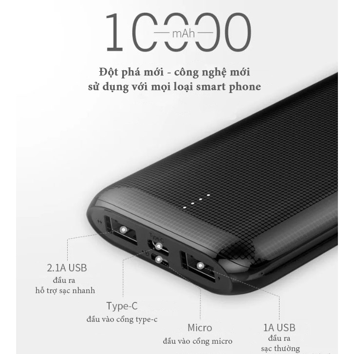 Pin sạc dự phòng OSSAN 10000mAh OS-PB12 - Hàng chính hãng OSSAN