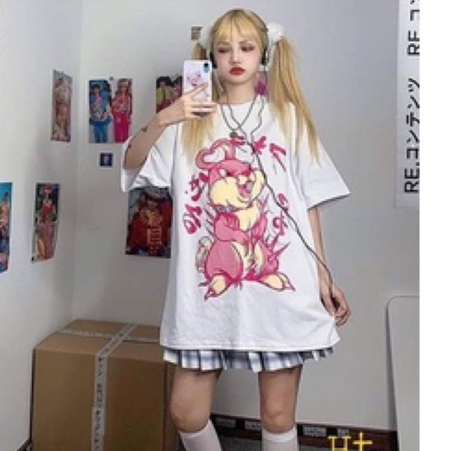 Áo phông thỏ Hồng chữ Nhật HT11