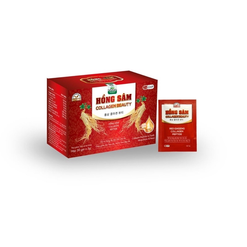 Hồng sâm Collagen beauty ❤️[ CHÍNH HÃNG ] ❤️ (Hộp 30 gói x 3g)