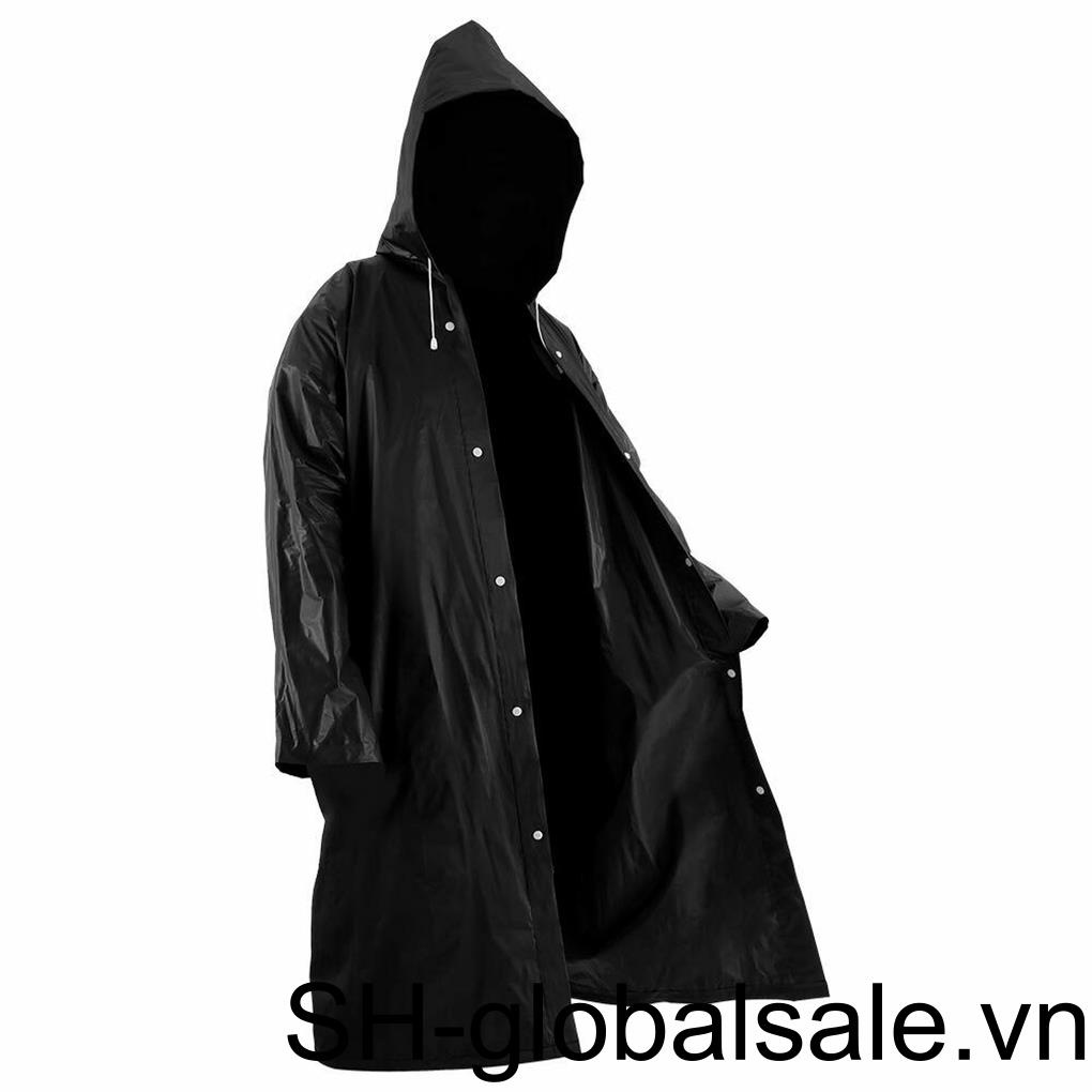 1 Áo Mưa Unisex Dày Dặn Chống Nước Chất Lượng Cao 145*68CM Màu Đen