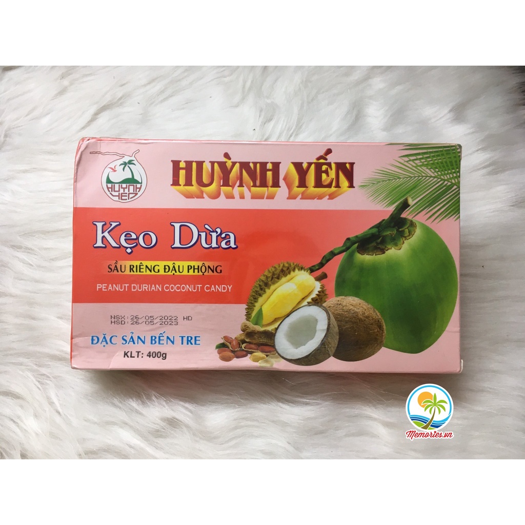 Kẹo dừa Bến Tre Huỳnh Yến Thơm, Dẻo, Ít Ngọt Kết Hợp Nhiều Loại Sầu Riêng/Đậu Phộng - Đặc sản Bến Tre