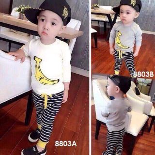 Set bộ thu đông chuối cho bé trai và bé gái