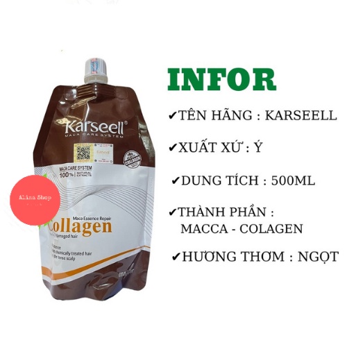 Kem Hấp - Ủ- Xả Phục Hồi Tóc Collagen Karseell Maca 500ml | Hàng Chính Hãng