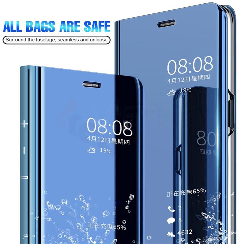 Mobile Phone Mirror Case Xiaomi redmi 7 6 Pro 6A Note 3 4 S2 Cover Flip Stand Clear View Case