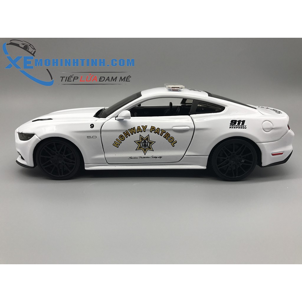 Xe Mô Hình Ford Mustang Gt Police 2015 1:24 Maisto (Trắng)