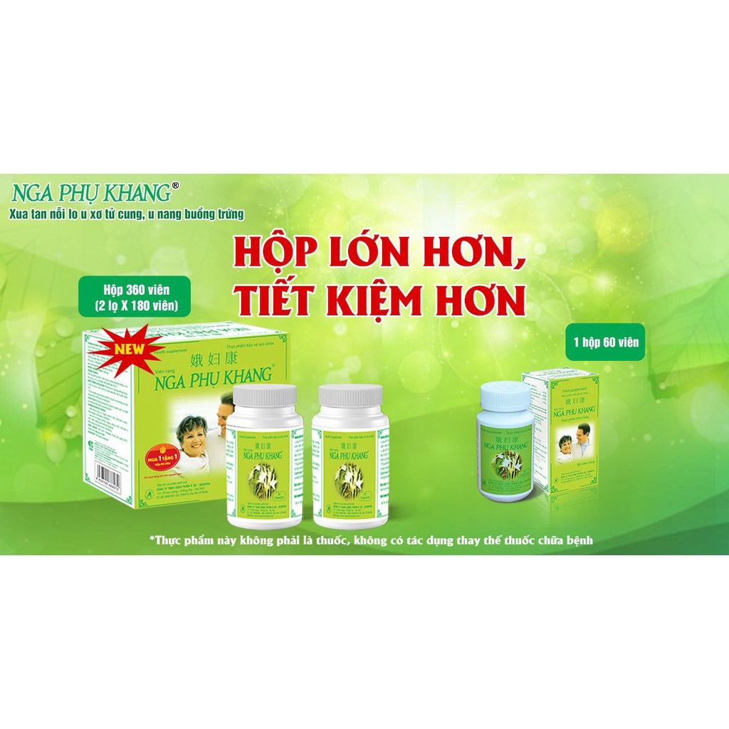 Nga Phụ Khang 360 Viên - Hỗ trợ phòng ngừa u tuyến tiền liệt ở nam, giúp giảm u xơ tử cung, u nang ở nữ - thuocviet24h