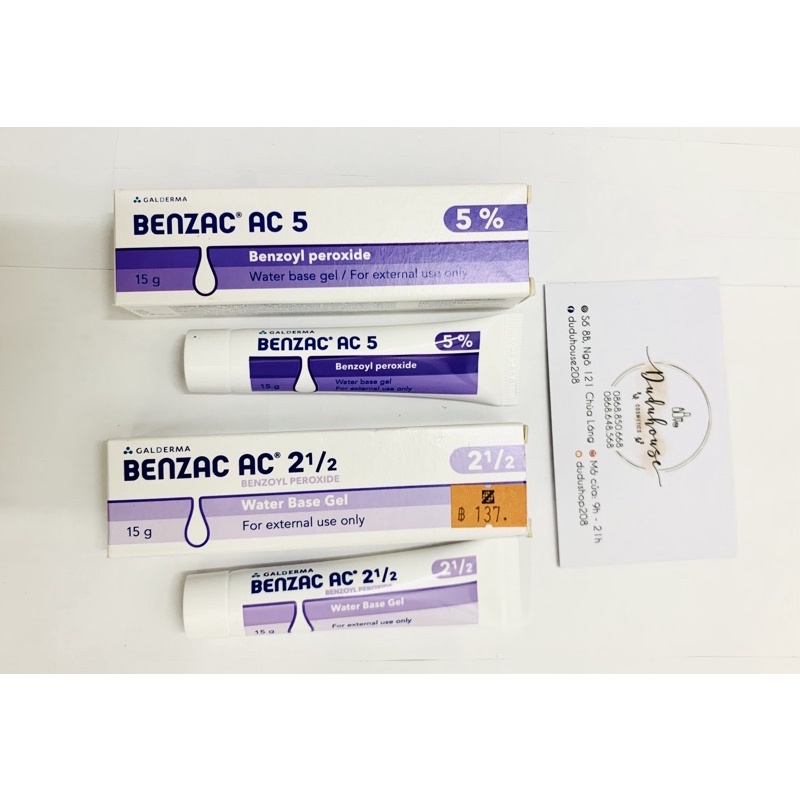 Gel chấm giảm mụn Benzac AC chứa Benzoyl perioxide 2.5%/5%