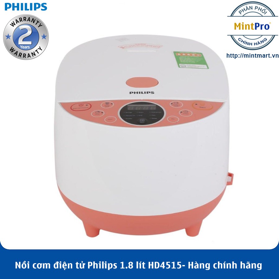 Nồi cơm điện tử Philips 1.8 lít HD4515 – Hàng Chính Hãng – Bảo Hành 2 Năm Toàn Quốc