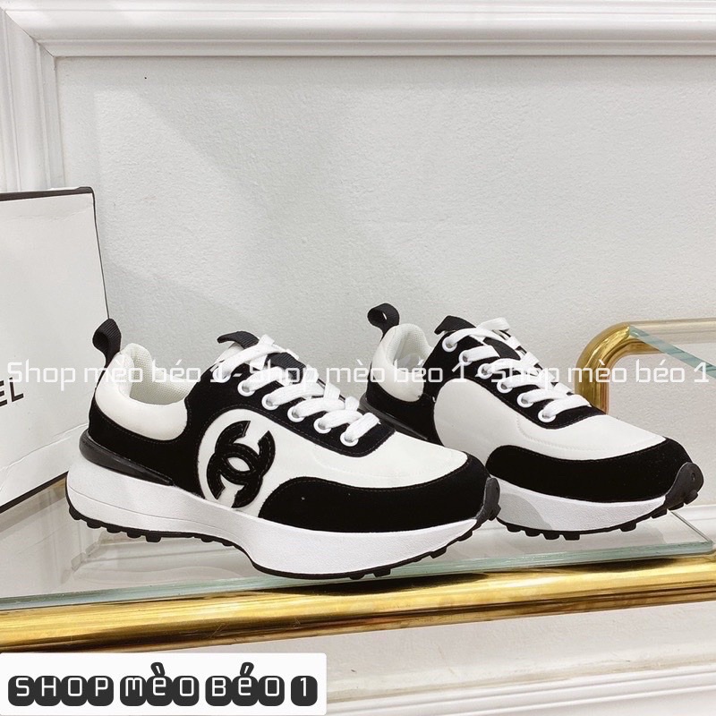 Giày thể thao sneaker cn trắng pha viền đen fullbox