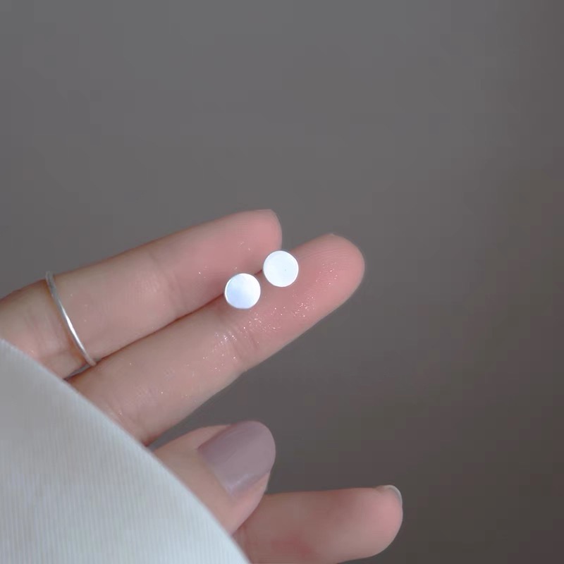 1 Cặp Bông Tai Bạc S925 Hình Tròn 5mm Mini Chống Dị Ứng Thời Trang Unisex