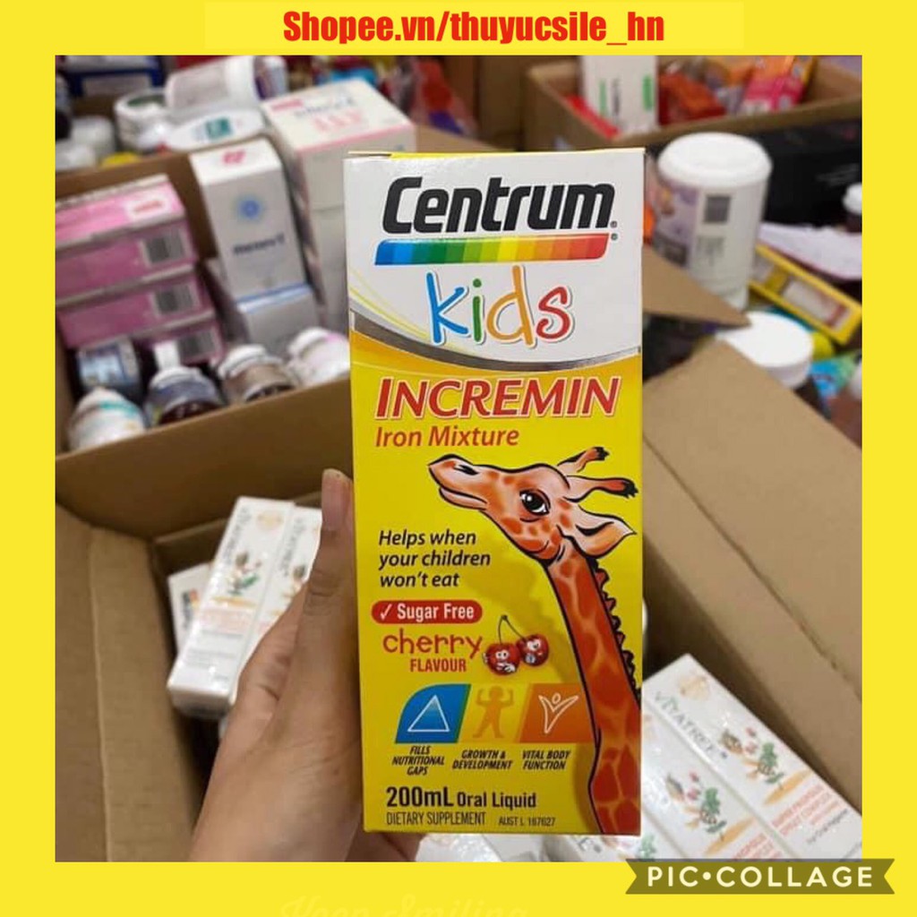 (Date 10/23 - Mẫu mới) Siro Centrum Kids Incremin Iron Mixture 200ml