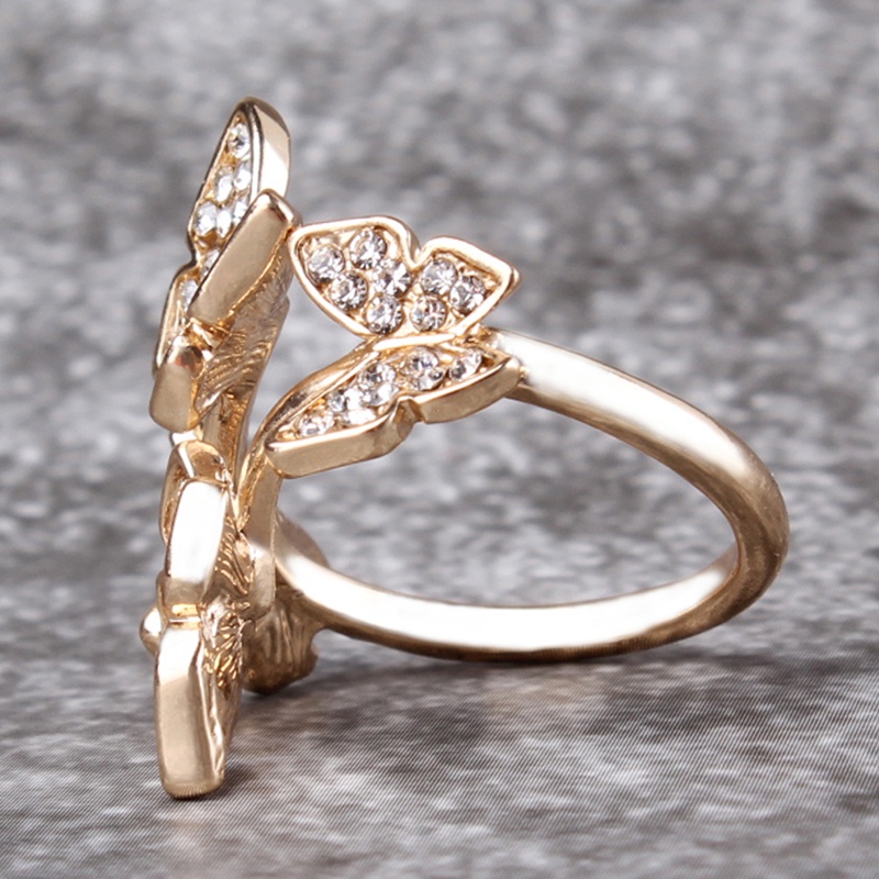 Nhẫn dạng mở gắn hình bướm chỉnh được thời trang cho nữ