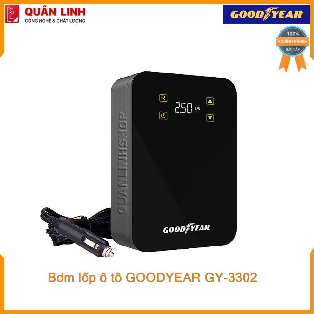 Bơm Lốp Ô Tô điện tử tự ngắt GoodYear GY-3302 hàng chính hãng