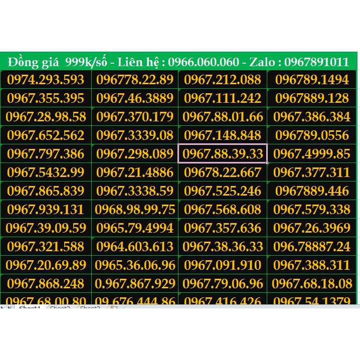 Bán sim số đẹp VIETTEL chính chủ nhiều dạng số, hợp phong thủy : 799, 688, 399, 788...