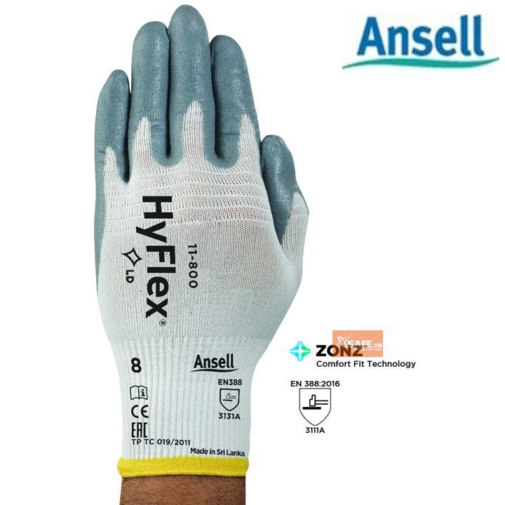 GĂNG TAY ĐA NĂNG ANSELL HYFLEX 11-800 GĂNG TAY BẢO HỘ LAO ĐỘNG CƠ KHÍ, KỸ THUẬT