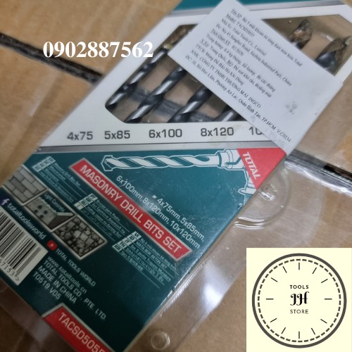 4-10mm Bộ mũi khoan bê tông 5 chi tiết Total TACSD5055