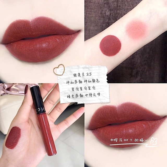 Son kem Sephora Cream Lip Stain màu 25 cam gạch +2% phí bán hàng