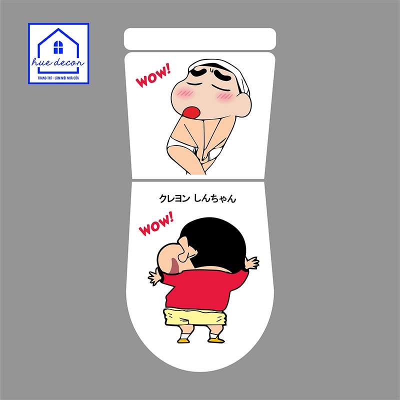 Miếng dán trang trí bồn cầu toilet, Shin chút chì huệ decor chất liệu Vinyl chống nước siêu bền, không phai màu, bong tr
