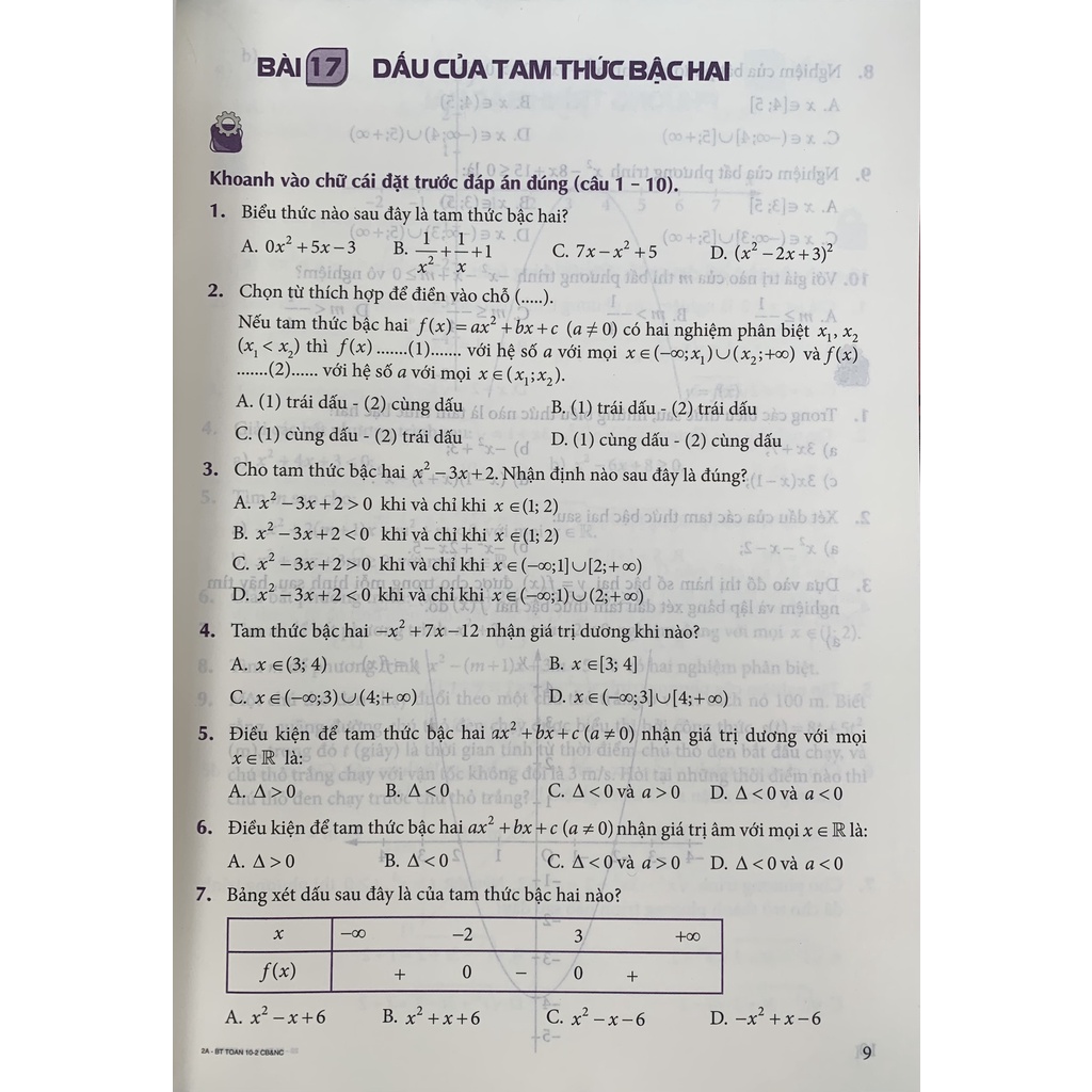 Sách - Combo bài tập Toán lớp 10 tập 1+2 cơ bản và nâng cao