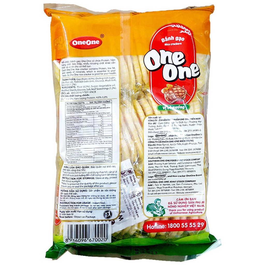 Bánh Gạo One One Mặn Vị Bò Nướng (gói 150g)