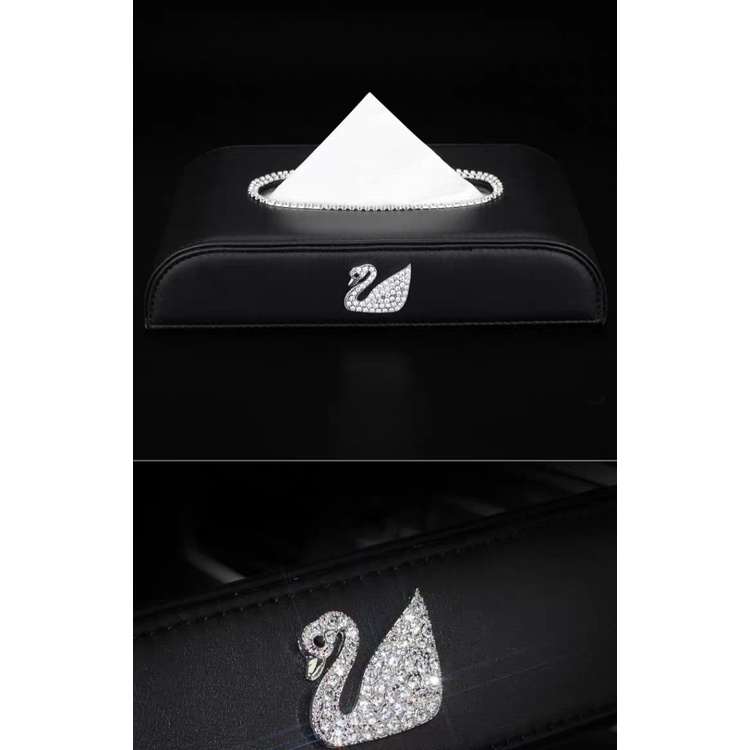 Swarovski Hộp Đựng Khăn Giấy Hình Thiên Nga Đính Kim Cương Giả Bằng Hợp Kim Cho Điện Thoại