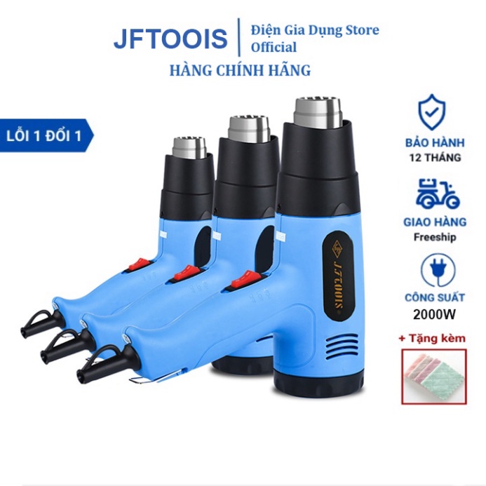 Máy Thổi Hơi Nóng 2000W, Máy Khò Nhiệt Màng Co Chính Hãng [BH 6 Tháng]