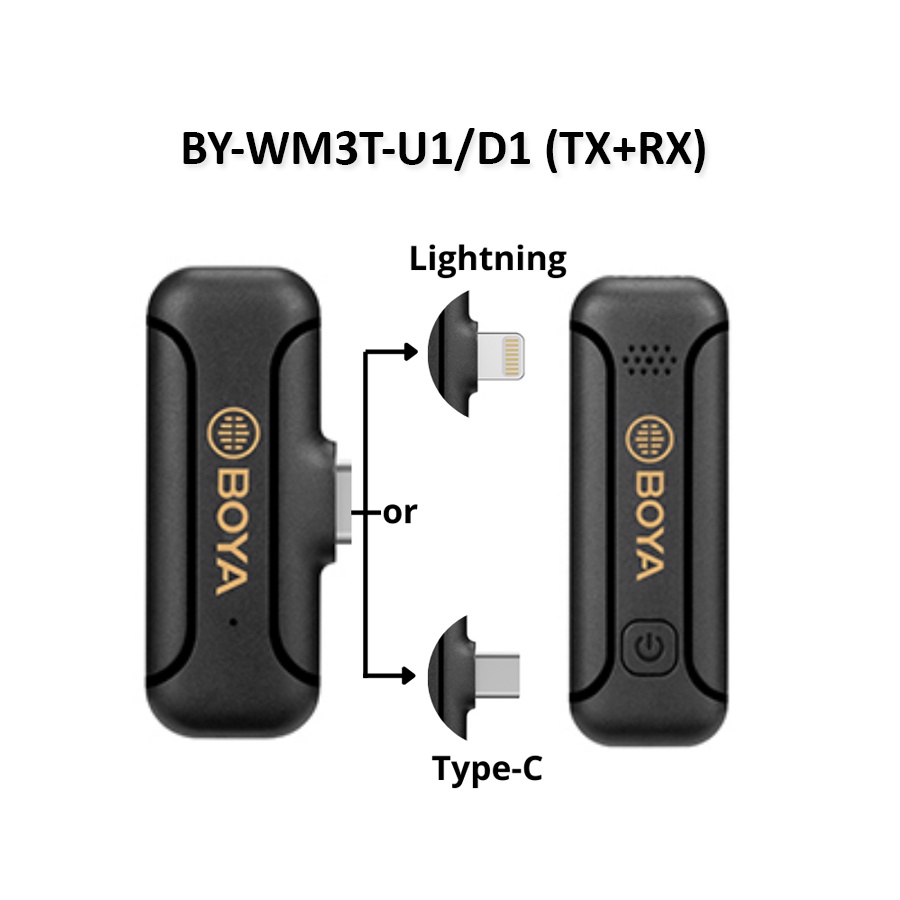 | MẪU MỚI 2022 | BOYA BY-WM3T Series - Micro thu âm cài áo không dây 2.4Ghz
