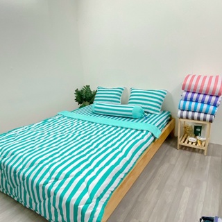 bộ ga thun hàn quốc mẫu sọc ( bộ 4 món)