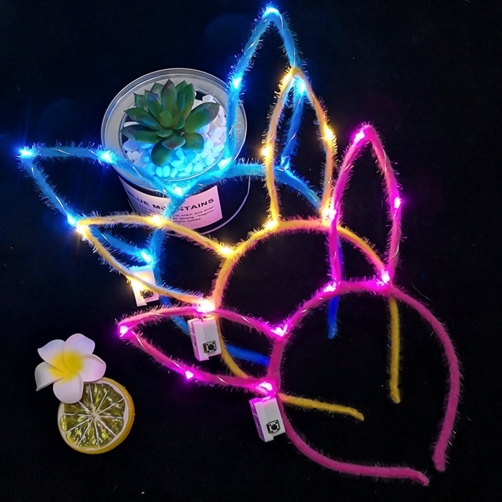 Băng Đô Tai Thỏ Có Đèn LED Phát Sáng Dành Cho Bữa Tiệc