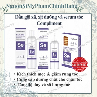 Dầu Gội, Xịt tóc và Serum tóc Compliment Selen ngừa và giảm rụng, giúp mọc tóc