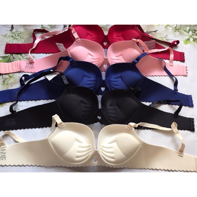 Áo lót đúc in hoa không gọng siêu đẩy U52, đệm dày 5cm ôm đẩy ngực BC_CHIC LINGERIE