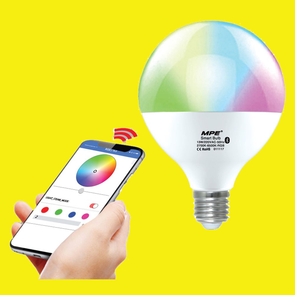 Đèn led Bulb smart LB-9-SM/LB-13-SM (NÊN MUA) ánh sáng nhiều màu,có thể kết nối wifi với điện thoại để điều khiển từ xa.