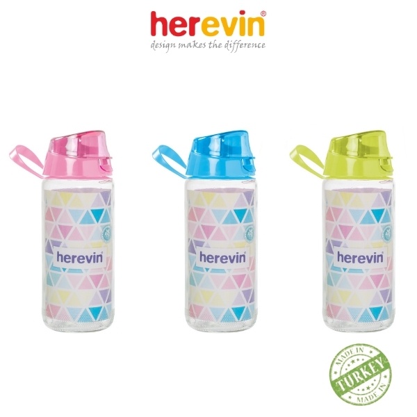 Bình Nước Thể Thao Thuỷ Tinh Herevin 500ml - HEBI111804-000 [GIAO MÀU NGẪU NHIÊN]