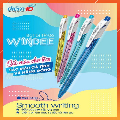 Bút bi ĐIỂM 10 Windee TP-06 (đủ màu)