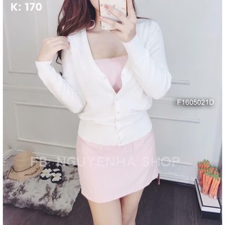 (Hàng sẵn) Áo khoác len nút cổ tim hàng QC!