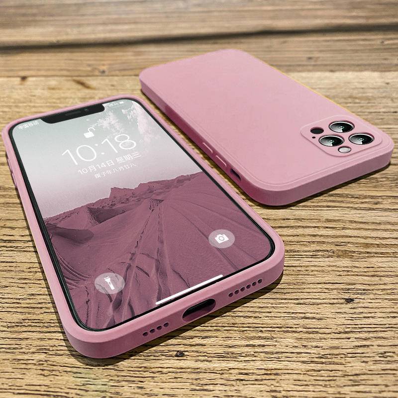 Ốp Điện Thoại Silicon Dẻo Vuông Bảo Vệ Ống Kính Máy Ảnh Cho iPhone 13 14 Pro Max Plus 14 13
