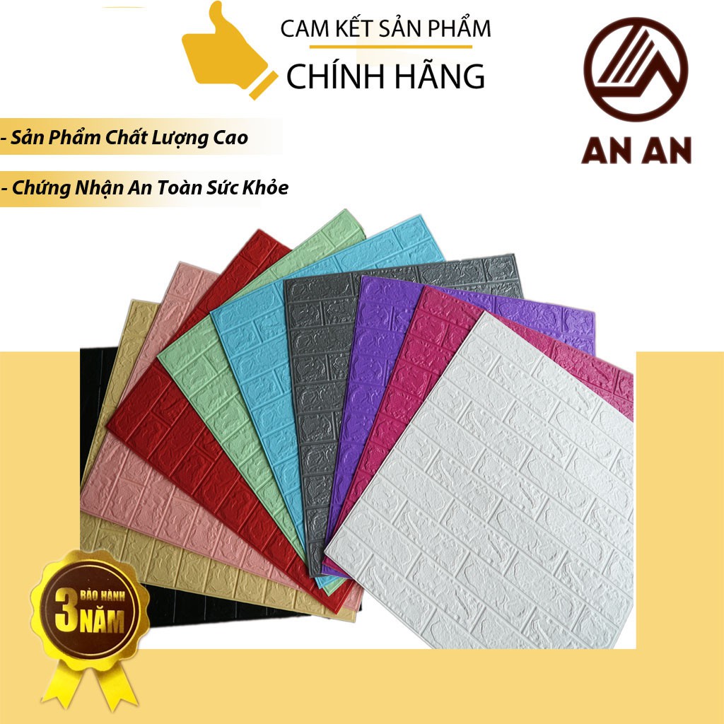 Xốp Dán Tường Giả Gạch Cao Cấp - Chính Hãng AN AN, Kích Thước 70x77cm