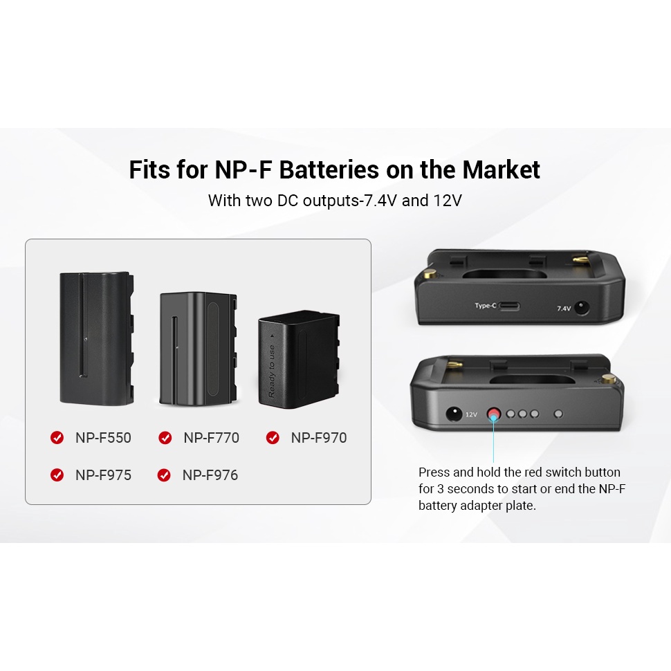 SmallRig NP-F Battery Adapter Plate Professional Edition 3168